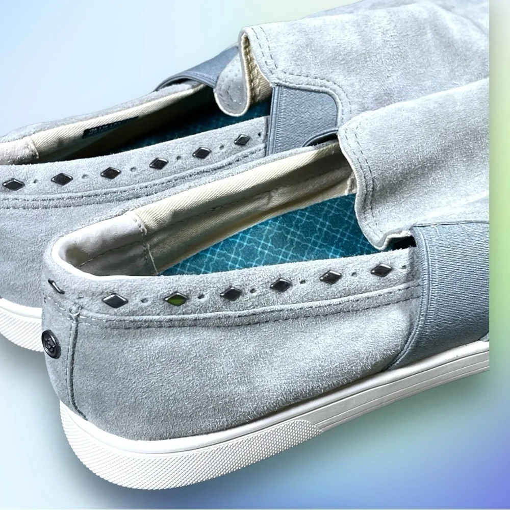Spenco Women's Santa Barbara Rivet Sneaker Wid Dove Silver Gray Size 10D